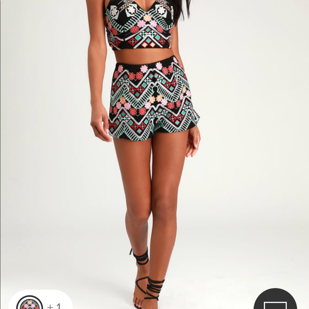 Lulus Rythmn is Gonna Get You Embroidered Black Shorts